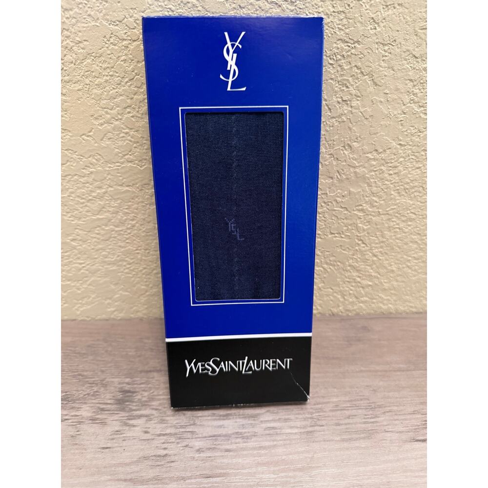 Vintage Yves Saint Laurent YSL Dress Socks Navy Blue NOS Made in Japan